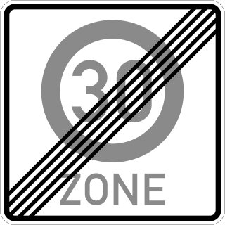 Klemos 2x2 &ndash; Verkehrszeichen 30 Zone Ende 274.2