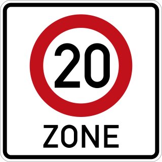 Klemos 2x2 &ndash; Verkehrszeichen 20 Zone 274.12