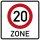 Klemos 2x2 – Verkehrszeichen 20 Zone 274.12