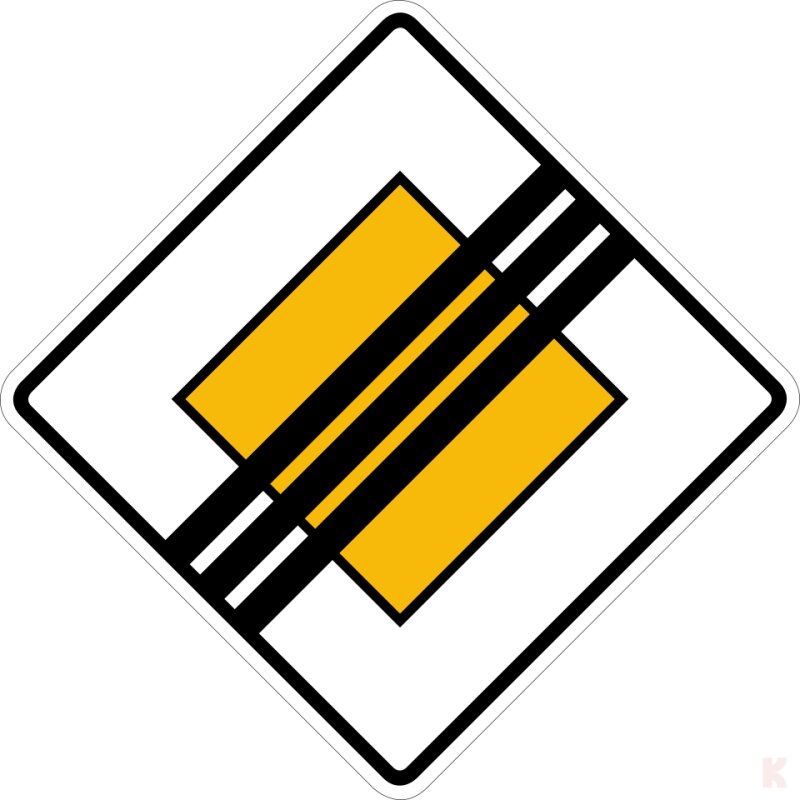 Klemos 2x2 – Verkehrszeichen Vorfahrtsstraße Ende 307