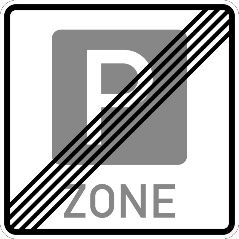 Klemos 2x2 – Verkehrszeichen Parken Zone Ende 314.2