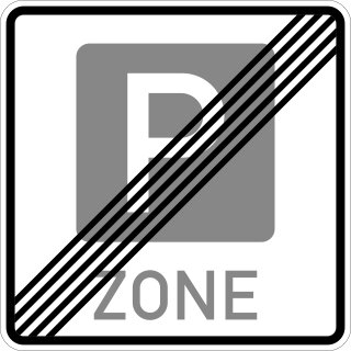 Klemos 2x2 – Verkehrszeichen Parken Zone Ende 314.2