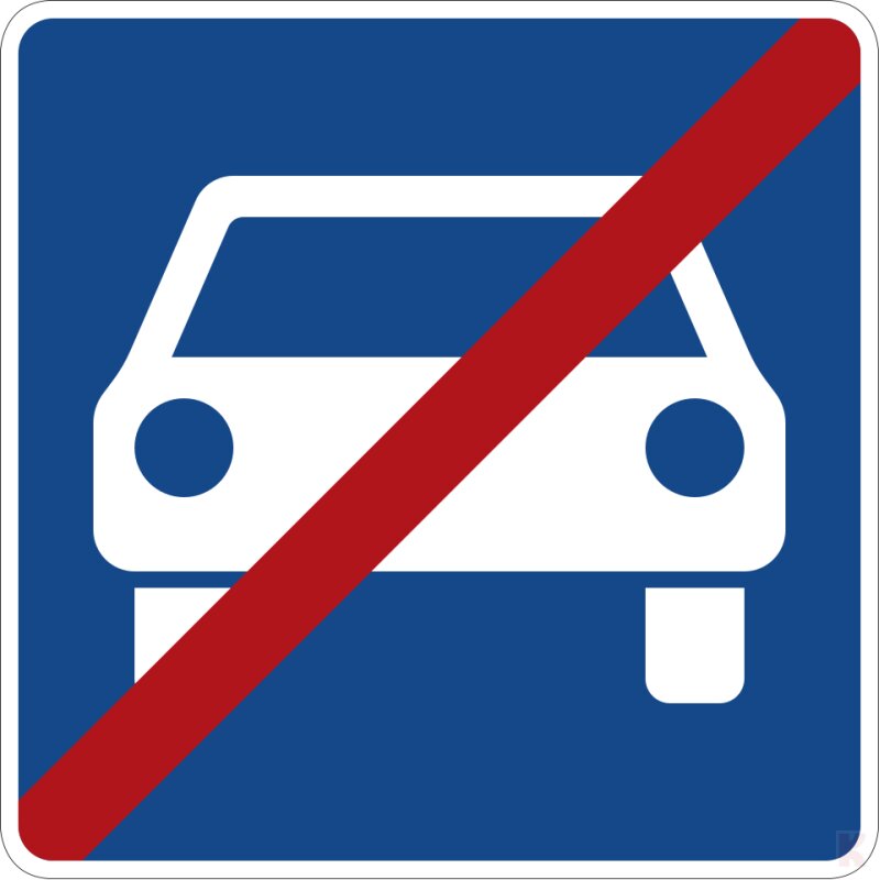 Klemos 2x2 – Verkehrszeichen Kraftfahrstraße Ende 331.2