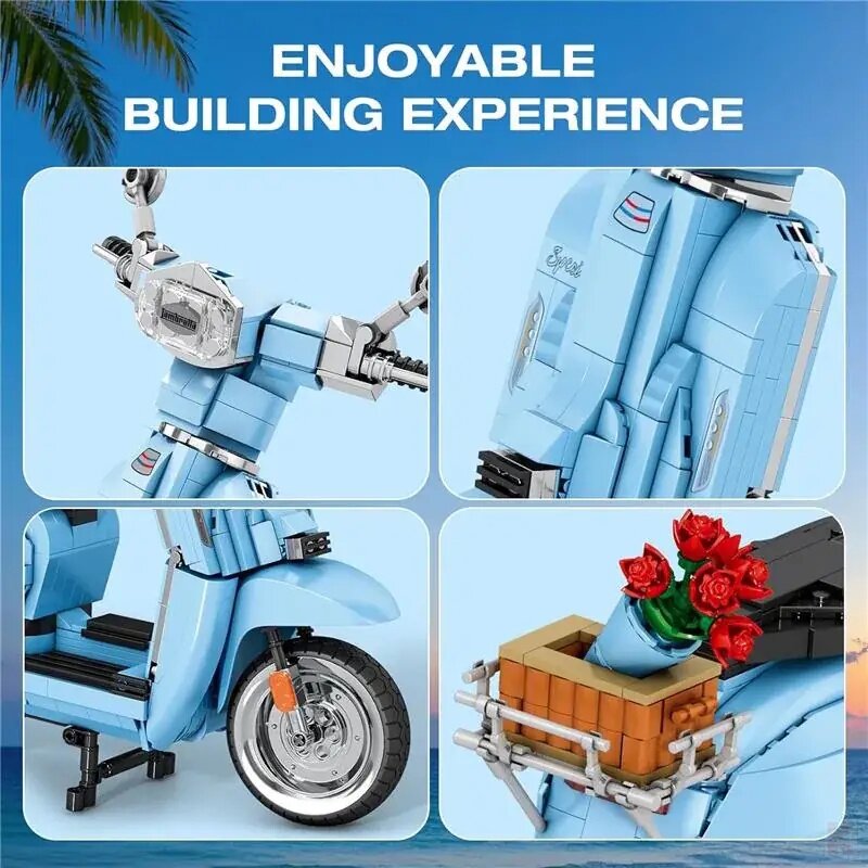 Reobrix 11037 Retro Scooter blau