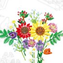 Jie Star JJ9028 Sommernacht Blumenstrauß Klemmbaustein