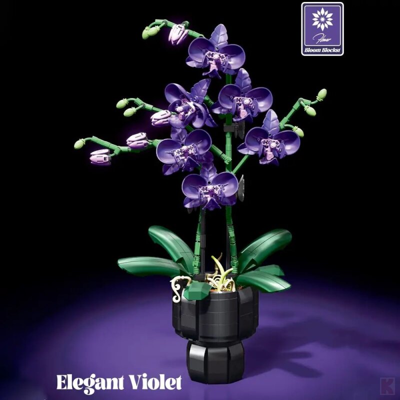 Jie Star JJ9235 violette Orchidee Klemmbausteinset