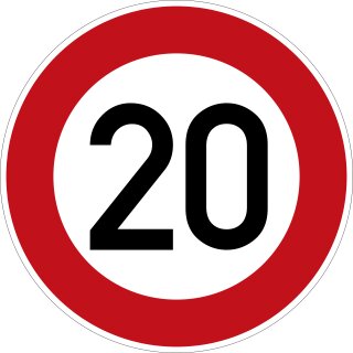 Klemos 2x2 Rund – Verkehrszeichen Zulässige Höchstgeschwindigkeit 274-20