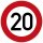 Klemos 2x2 Rund – Verkehrszeichen Zulässige Höchstgeschwindigkeit 274-20