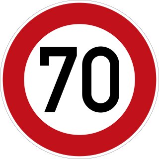Klemos 2x2 Rund – Verkehrszeichen Zulässige Höchstgeschwindigkeit 274-70