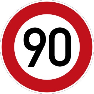 Klemos 2x2 Rund – Verkehrszeichen Zulässige Höchstgeschwindigkeit 274-90