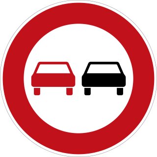 Klemos 2x2 Rund – Verkehrszeichen Überholverbot für Kraftfahrzeuge aller Art 276