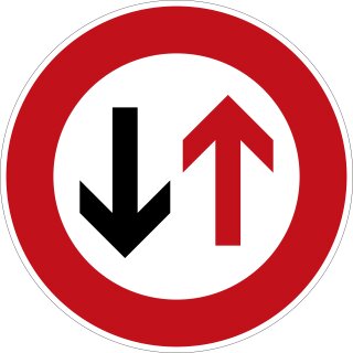 Klemos 2x2 Rund – Verkehrszeichen Vorrang des Gegenverkehrs 208