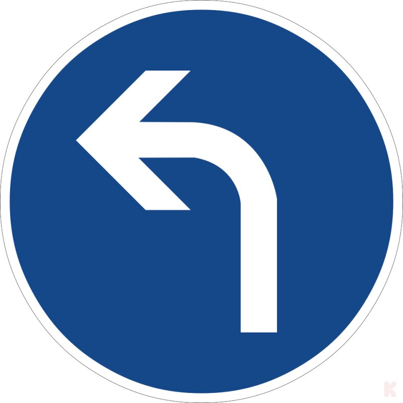 Klemos 2x2 Rund – Verkehrszeichen Vorgeschriebene Fahrtrichtung links 209-10