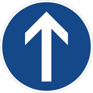 Klemos 2x2 Rund – Verkehrszeichen Vorgeschriebene Fahrtrichtung geradeaus 209-30