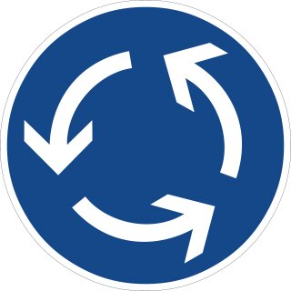 Klemos 2x2 Rund – Verkehrszeichen Kreisverkehr 215