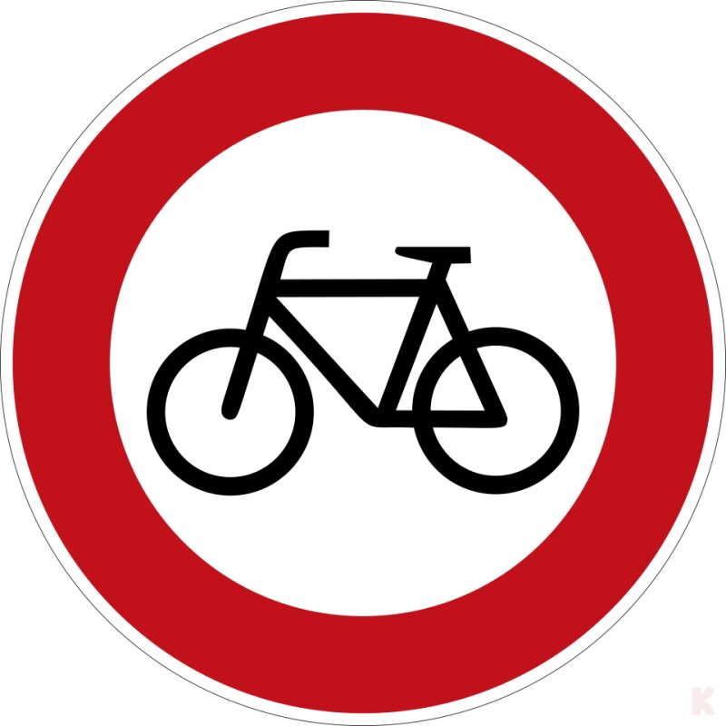 Klemos 2x2 Rund – Verkehrszeichen Verbot für Radverkehr 254