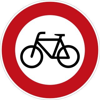 Klemos 2x2 Rund – Verkehrszeichen Verbot für Radverkehr 254