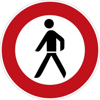 Klemos 2x2 Rund – Verkehrszeichen Verbot für Fußgänger 259