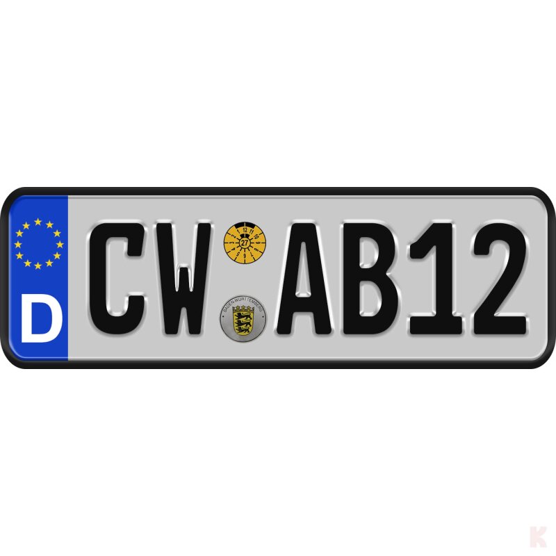 Klemos Wunsch Kennzeichen 1x3