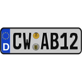 Klemos Wunsch Kennzeichen 1x3