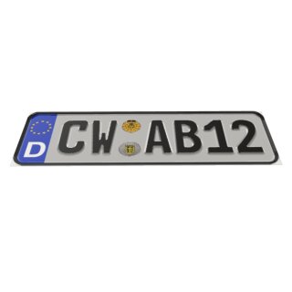 Klemos Wunsch Kennzeichen 1x3